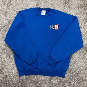 Vintage Jerzees‎ sweatshirt mens XL blue crewneck pullover news channel sweater